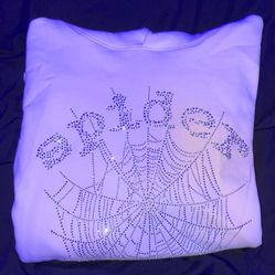 2022 Sp5der OG Rhinestone Hoodie 'White'