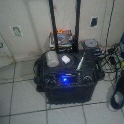 There A Gray Sony Blue Tooth Speaker And A Decent Size Pathfinder Bluetooth Speaker That Is Really Really Really Loud Half The Block Could Hear You Co
