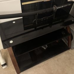 Glass top TV stand