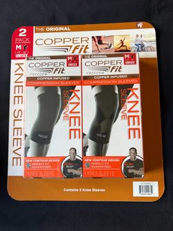 Copper Fit Freedom Knee Compression Sleeves 2-Pack Medium