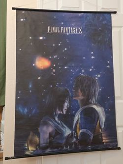 Final Fantasy X Yuna and Tidus Wallscroll - JRPG Game Anime Poster