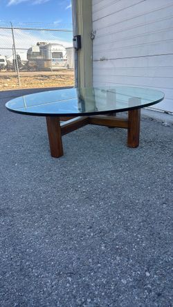 Mid-Century Modern Glass Top Coffee Table