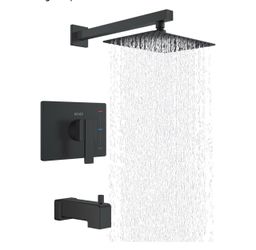 KENES Matte Black Shower Set with Tub Faucet, Square Tub Shower Trim Kit $89