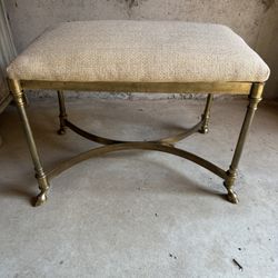 Beige Ottoman Knitted Fabric With Brass Base