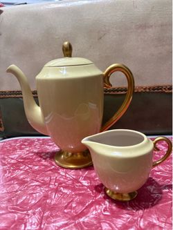 Pastel Yellow MCM teapot and creamer