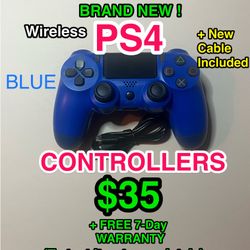 🎮 NEW Wireless PS4 Controller (BLUE) w/ Cable