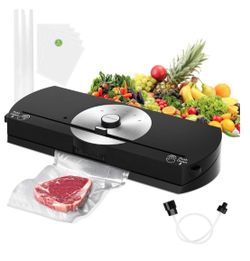 65KPA Vacuum Sealer Machine for Food, Compact Food Sealer with Cutter, Starter Kit, Moist/Dry/Pulse Modes, LED