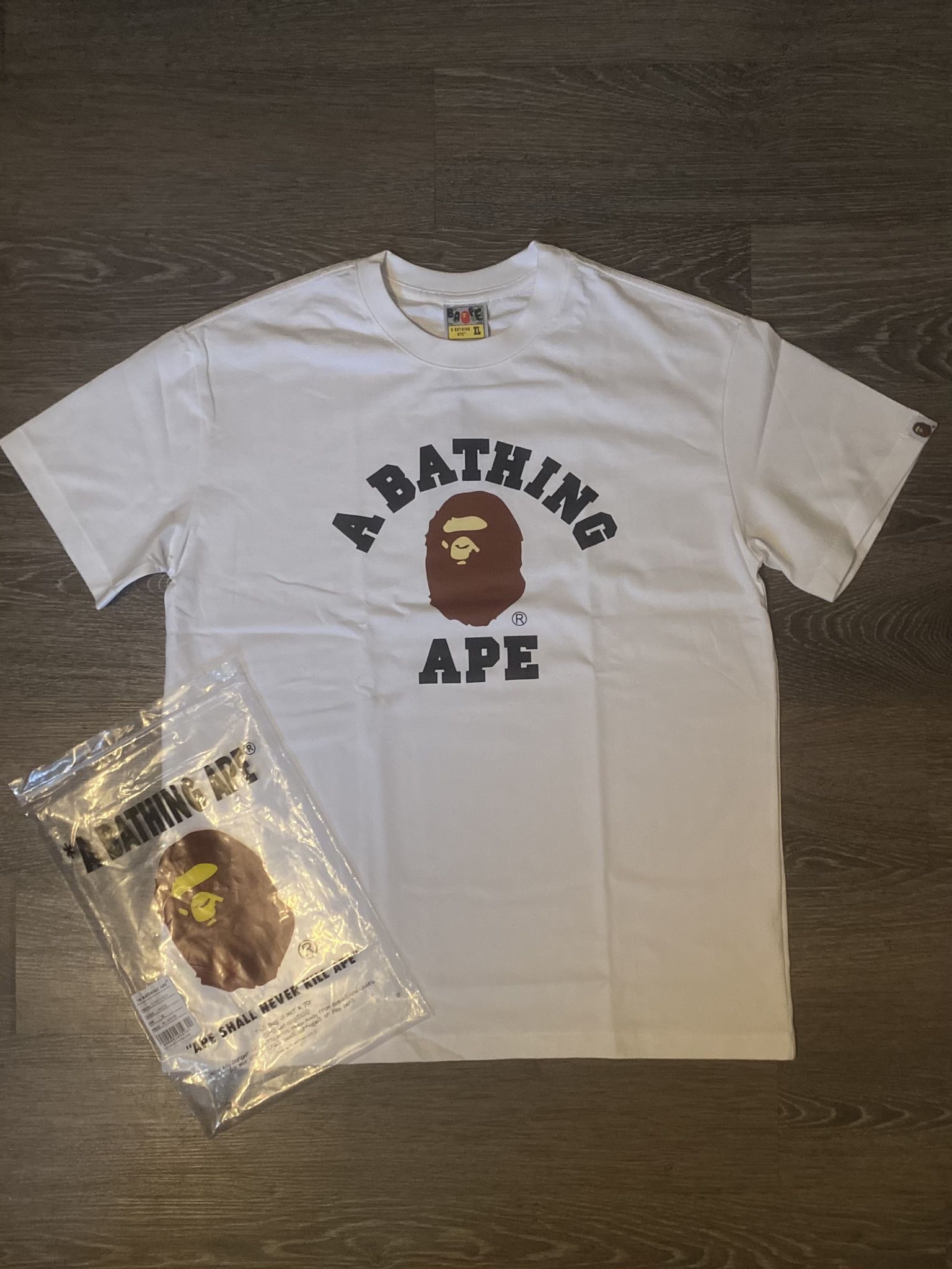 Bape College Shirt White