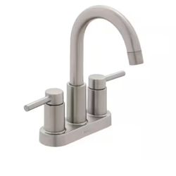 Glacier Bay Dorind 4 in. Centerset 2-Handle High-Arc Bathroom Faucet in Brushed Nickel