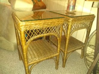Wicker end tables