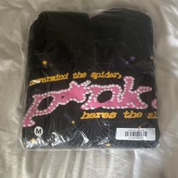 Sp5der P*NK Hoodie(black), Authentic✅