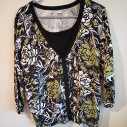 JM Collection 3/4 Sleeve Women's Sweater Size L 