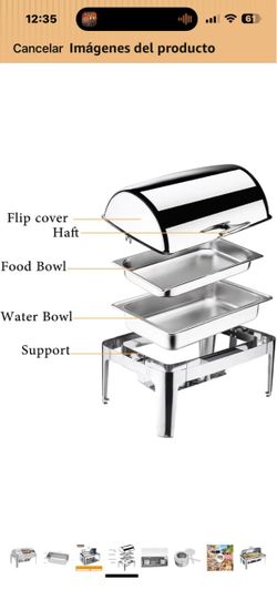 Stainless Steel Chafing Dish with Roll Top Lid
