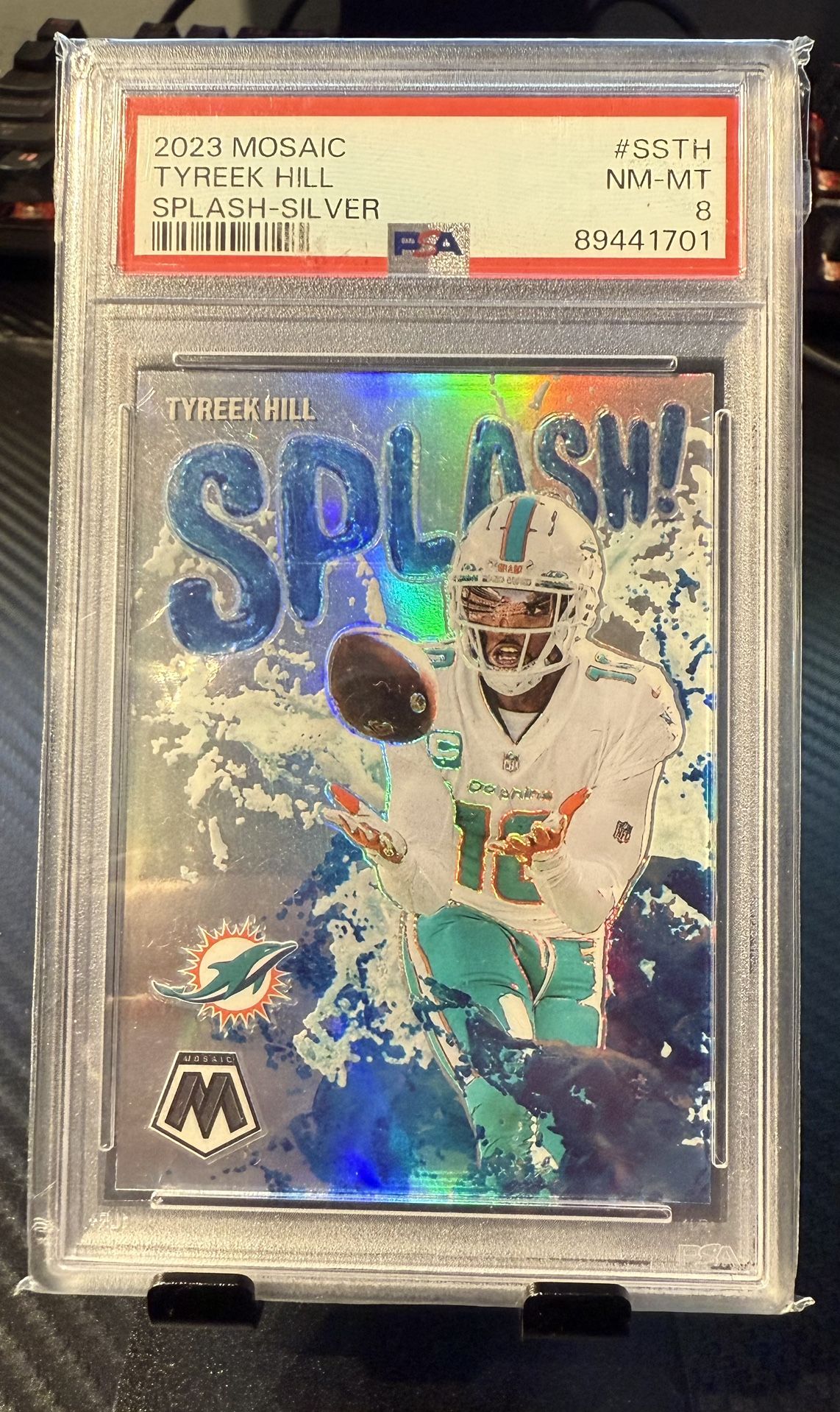 Tyreek Hill 2023 Mosaic Splash Silver PSA 8 (Pop 1)