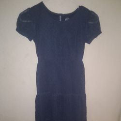 Childs Blue Lace Lined Dress (M 7-8)
