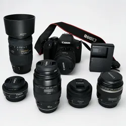 Canon T7i Camera Bundle + 6 Lenses | 2 Professional Macro Lenses