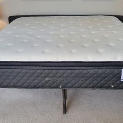 King Sapphire Sleep Pillowtop Mattress with Purple Bed Frame