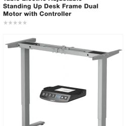 Adjustable Standing Up Desk Frame Dual Motor With Control 