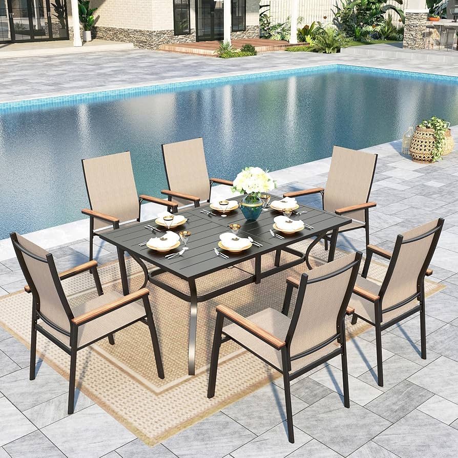 New Heavy Duty PHI VILLA Piece Outdoor Dining Set, Rectangular