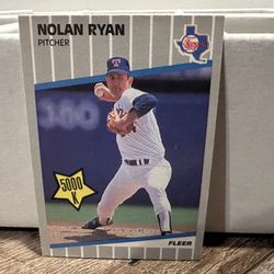 NOLAN RYAN 1989 FLEER UPDATE 5000 K #U-67 BASEBALL CARD TEXAS RANGERS MINT HOF