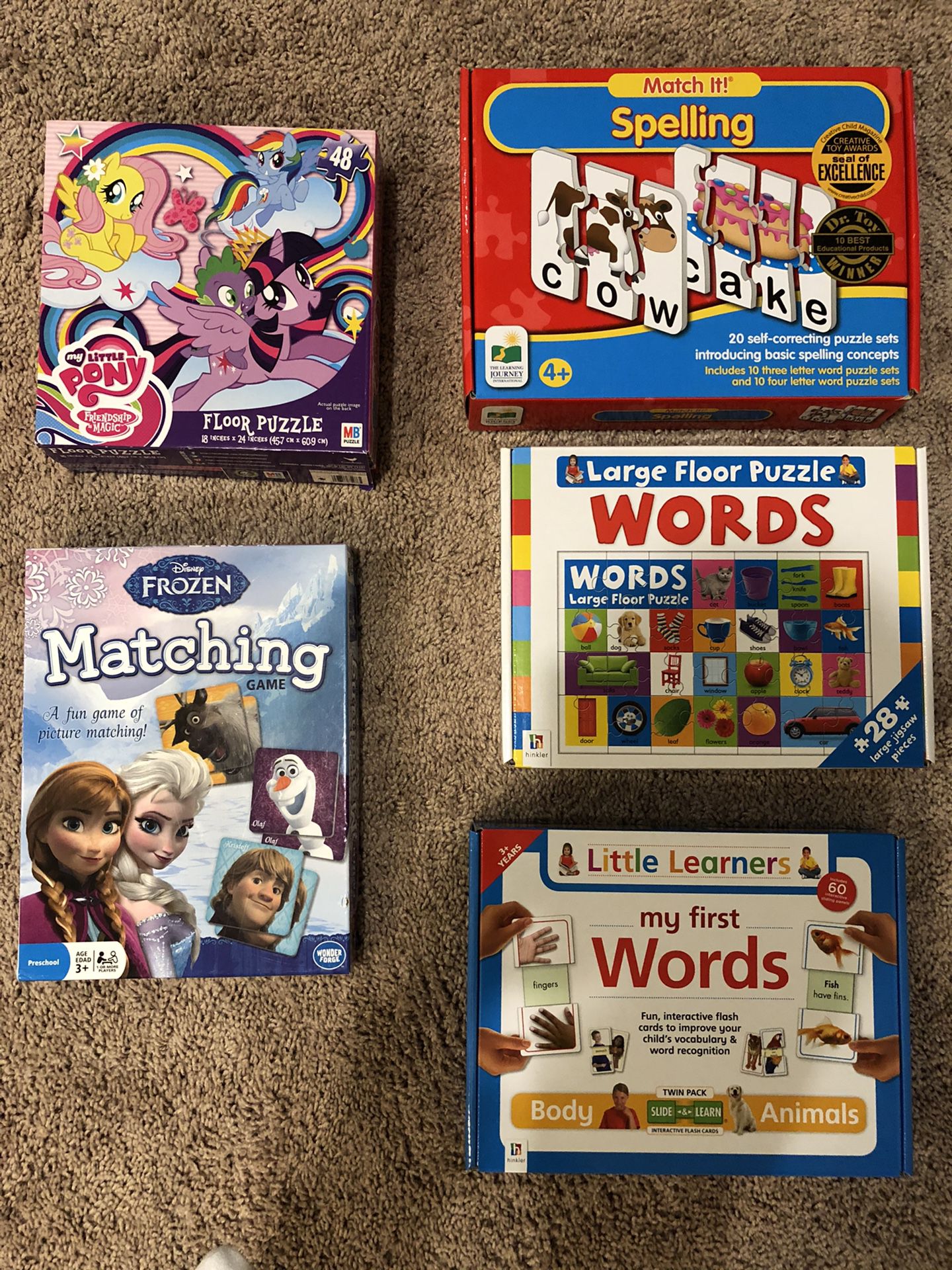 Sight words game, puzzles, Frozen memory match game