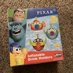 SwimWays Disney Pixar Inflatable Floating Pool Drink Holders, Toy Story Alien Mash-Up 