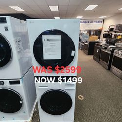 2.8 Cu. Ft. Washer 4.2 Cu. Ft. Dual Inverter Heat Pump Ventless Electric Dryer, Washtower, Center 