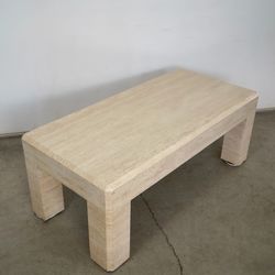 1970’s Postmodern Solid Travertine Italian Coffee Table