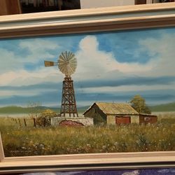 Large Framed Farmhouse Picture