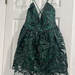 Lulus Green Sequin Dress 