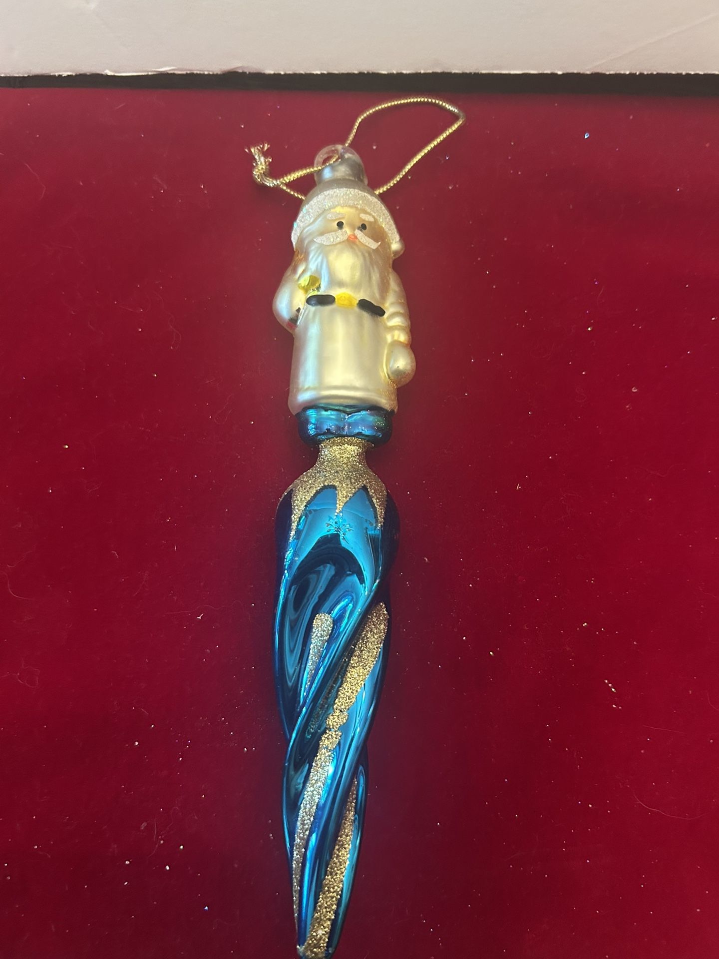 Vintage Blown Glass Saint Nicholas Christmas Ornament