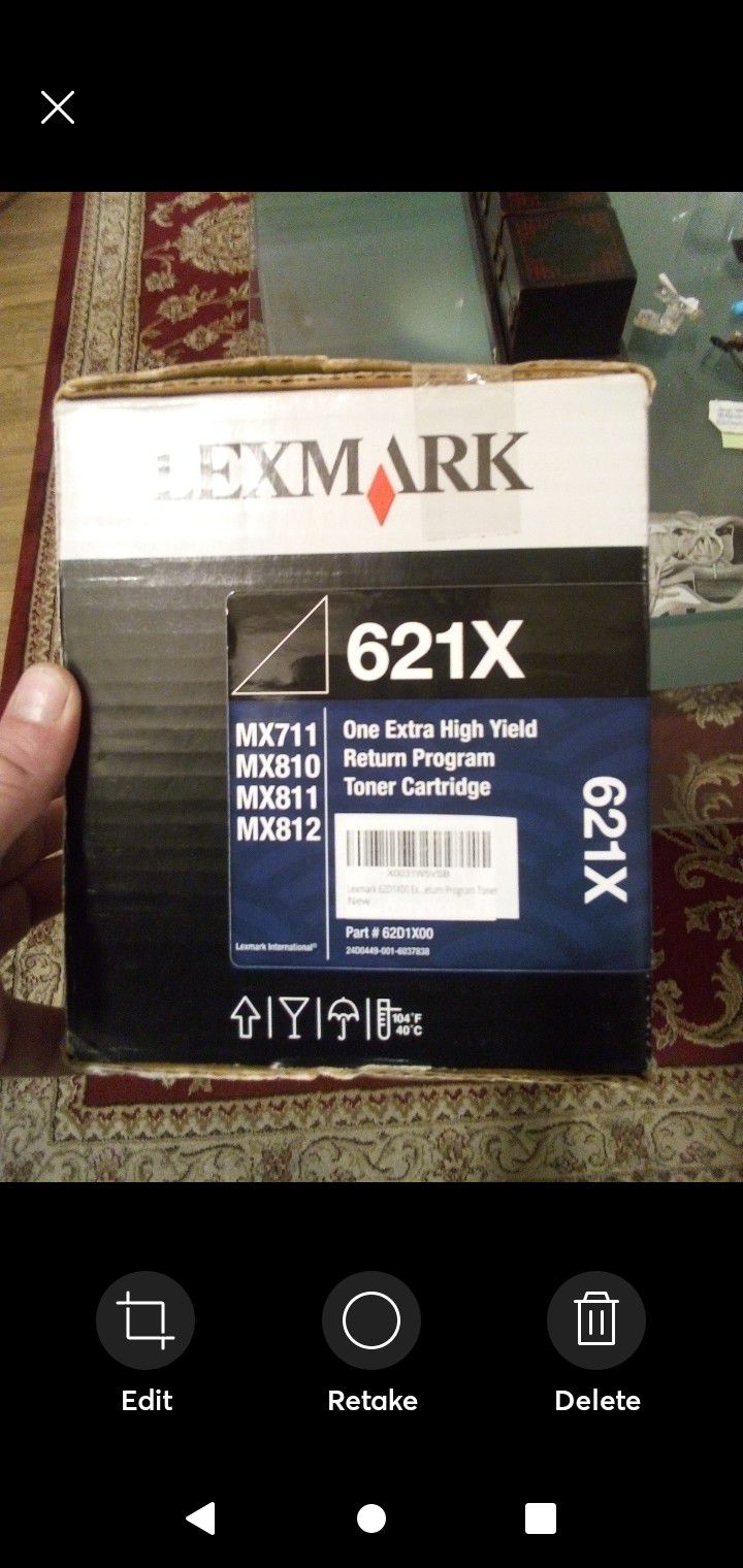 Lexmpark 621X Extra High Yield Return Program Black Toner Cartridge 