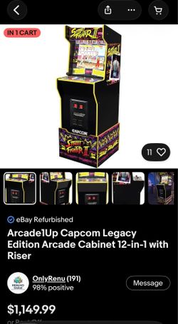 Street fighter  2 arcade one up game console  Brand new used once  Ready to use and comes with a addition to make it taller depending for player heigh