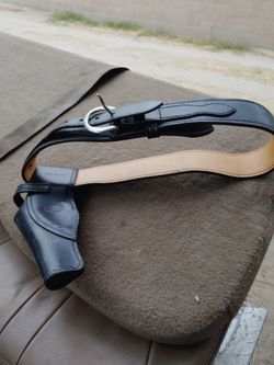 Black leather case Sam Browne style
