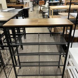 VASAGLE 5 Tier Shoe Rack Entryway Organizer with Storage Shelves - Honey Brown