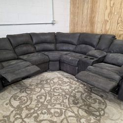 Gray Microfiber Reclining Sectional
Delivery options available!