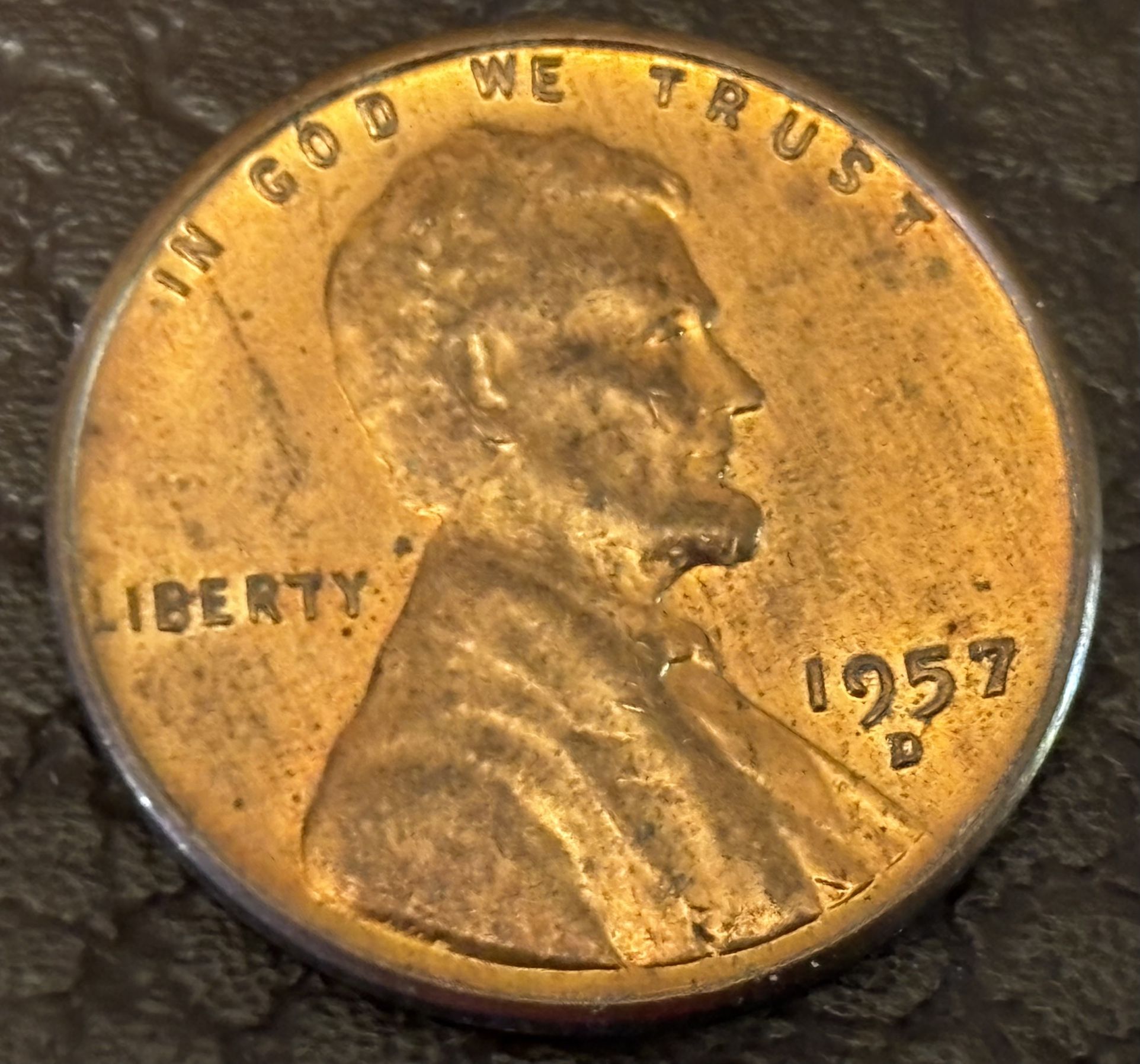 1 cent 1957 D. Coin USA for Collection 