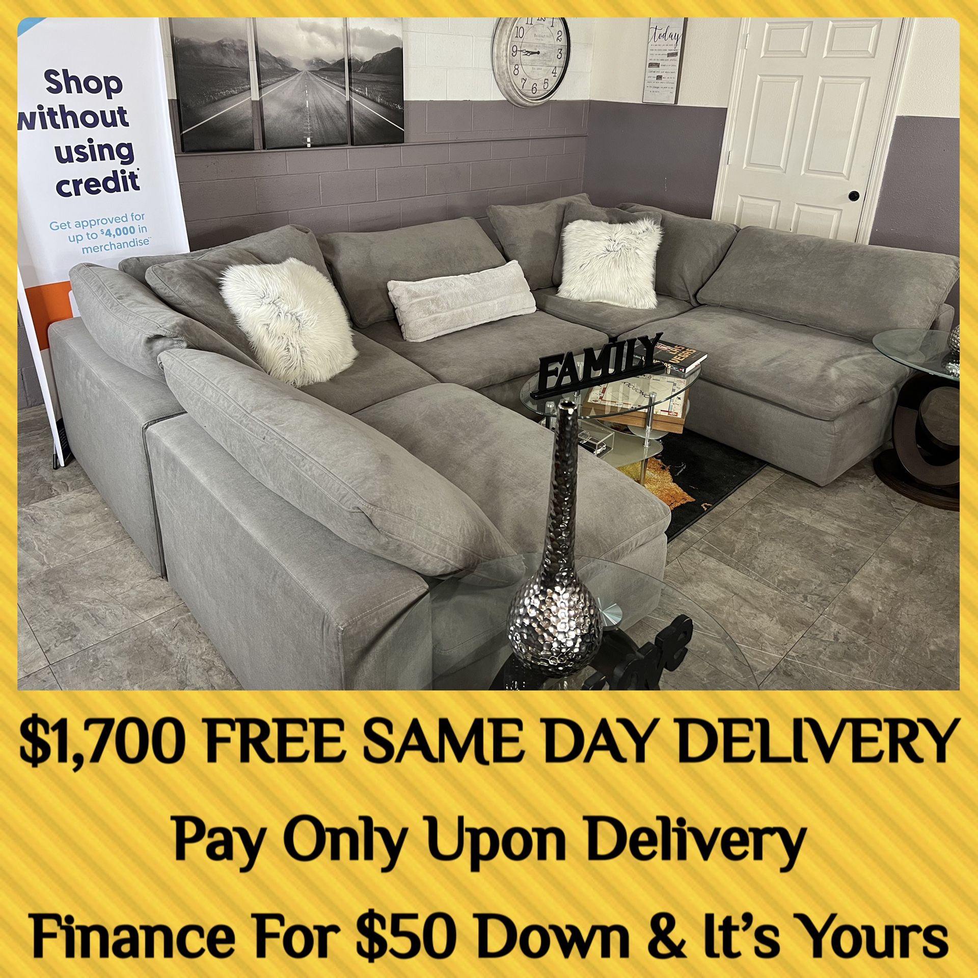 sectional sectionals gray grey cloud couch couches