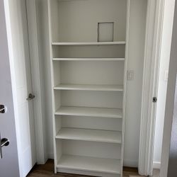 white bookshelf