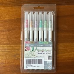 CLEAN COLOR DOT Single Mild Smoky 6 colors set, Flexible dot marker