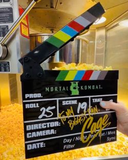 Mortal Kombat II  Cage Clapboard Clapper Popcorn Bucket Cinemark NEW