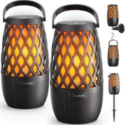 Upgraded Outdoor Speakers Gift for Men Bluetooth Speaker with lights Multi-Sync up to 100 Speakers Auto-Pairing HD