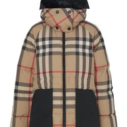 Burberry Puffer Down Hoodie Jacket Women M