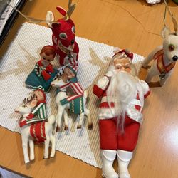 Vintage Japanese Christmas Santa Claus , Elves & Reindeer 