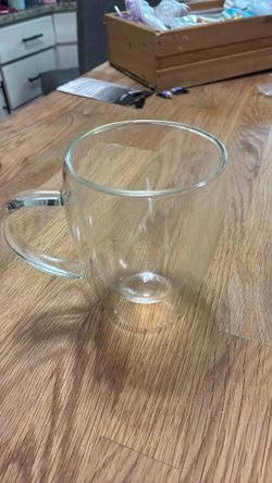 Double wall glass mug