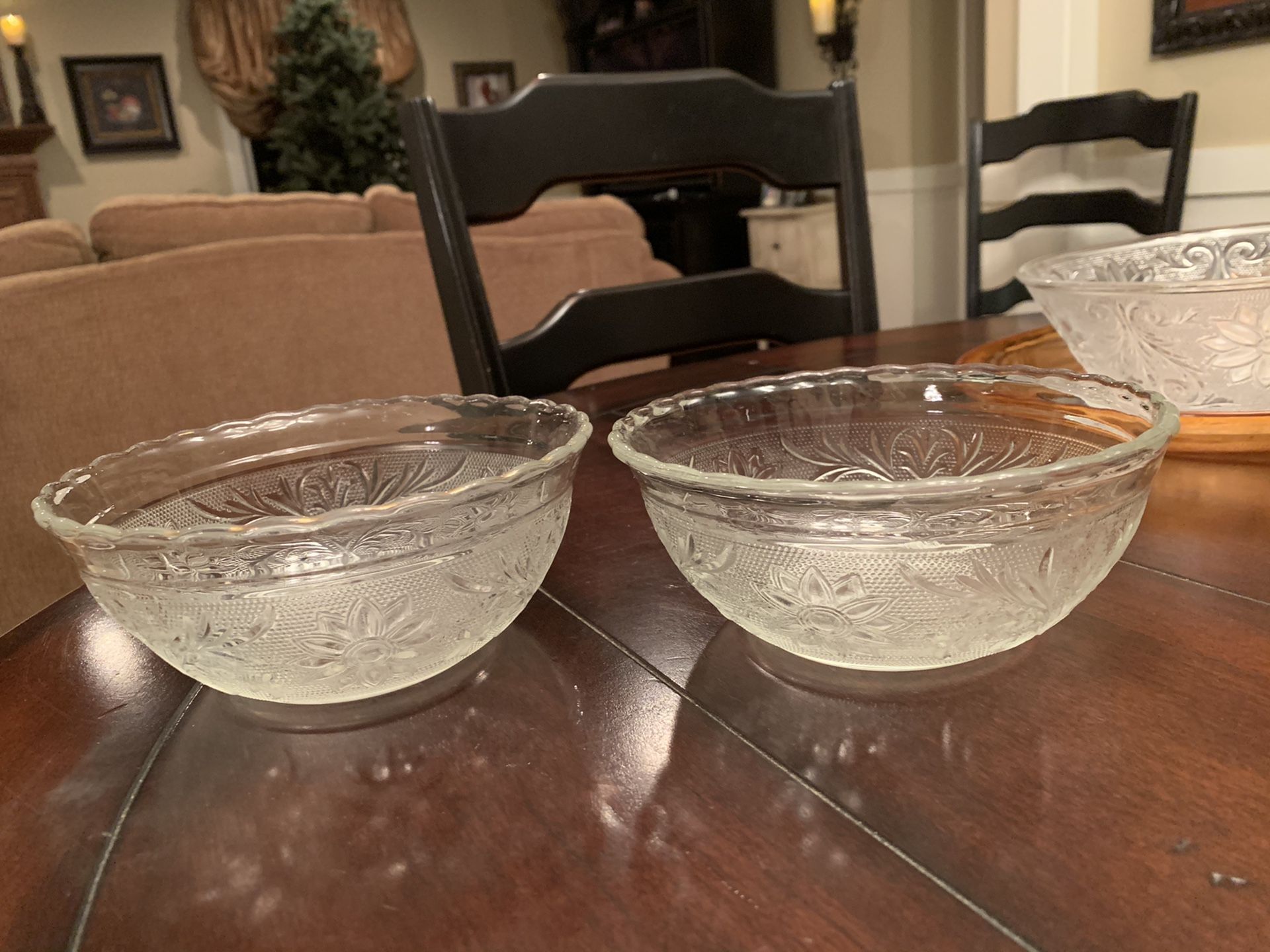 Sandwich Glass Clear Scalloped Bowls - 2