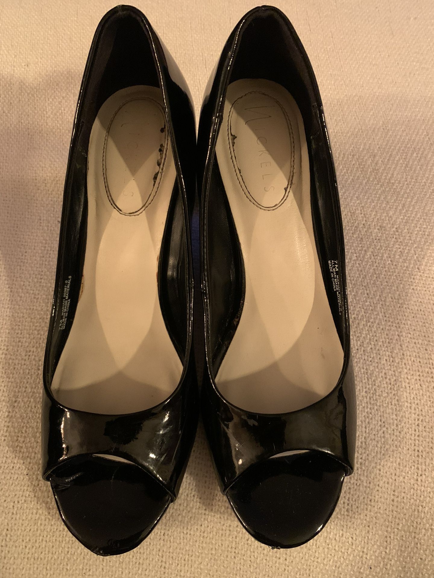 Black heels size 7 wedges by Nickels