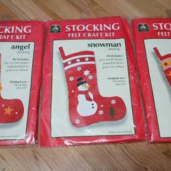 New. 3 Christmas Stocking Crafts 