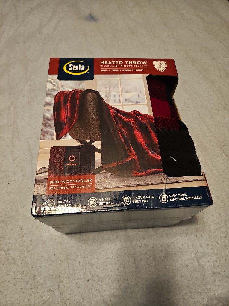 Serta Heated Throw 50x60 Inch. Brand New