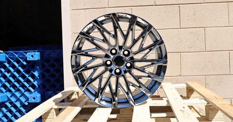 NEW SET 18 INCH LEXUS F SPORT STYLE BLACK CHROME WHEELS RIMS 18X8 +38 (5X114.3) CB: 60.1